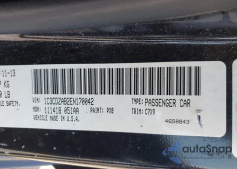 2014 Dodge Avenger Se from USA, damaged, VIN 1C3CDZAB2EN170042